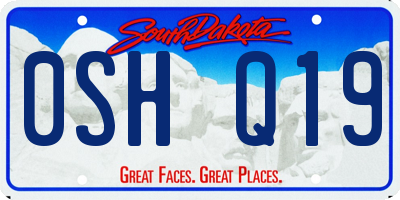 SD license plate 0SHQ19