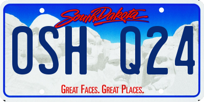 SD license plate 0SHQ24