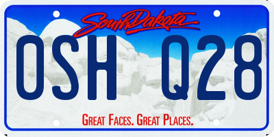 SD license plate 0SHQ28