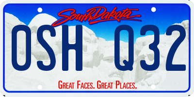 SD license plate 0SHQ32