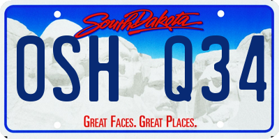 SD license plate 0SHQ34