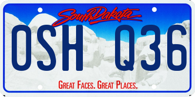 SD license plate 0SHQ36