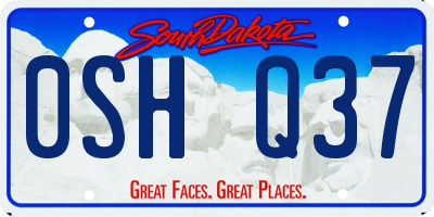 SD license plate 0SHQ37