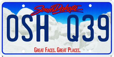 SD license plate 0SHQ39