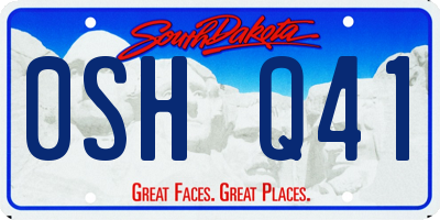 SD license plate 0SHQ41