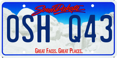 SD license plate 0SHQ43