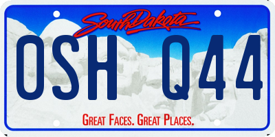 SD license plate 0SHQ44