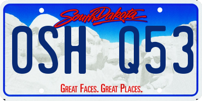 SD license plate 0SHQ53