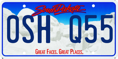 SD license plate 0SHQ55