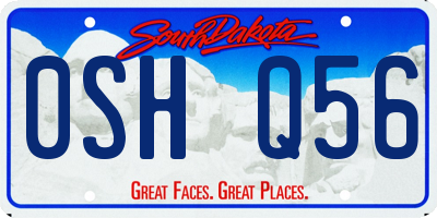 SD license plate 0SHQ56