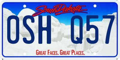 SD license plate 0SHQ57