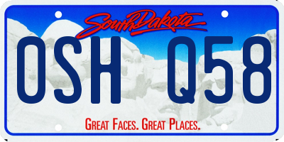 SD license plate 0SHQ58