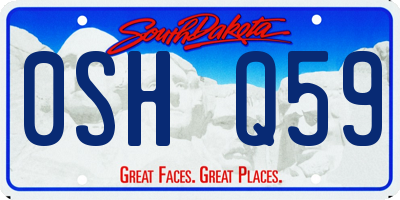 SD license plate 0SHQ59
