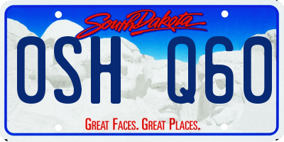 SD license plate 0SHQ60