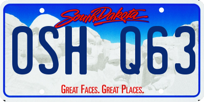 SD license plate 0SHQ63
