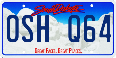 SD license plate 0SHQ64