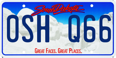 SD license plate 0SHQ66