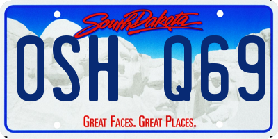 SD license plate 0SHQ69