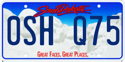 SD license plate 0SHQ75