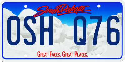 SD license plate 0SHQ76
