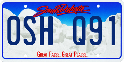 SD license plate 0SHQ91