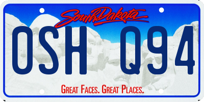 SD license plate 0SHQ94