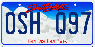 SD license plate 0SHQ97