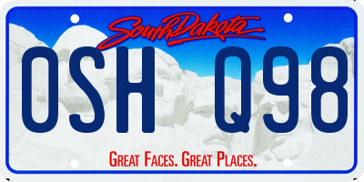 SD license plate 0SHQ98