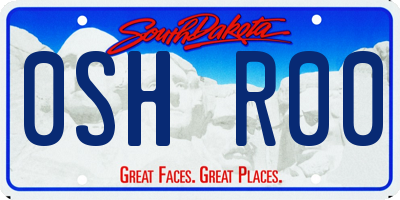SD license plate 0SHR00