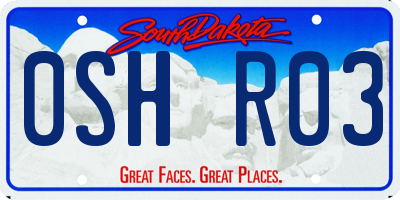 SD license plate 0SHR03