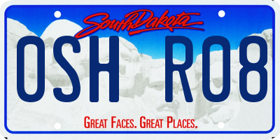 SD license plate 0SHR08