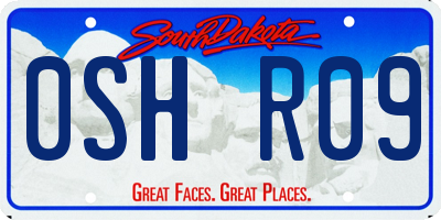 SD license plate 0SHR09