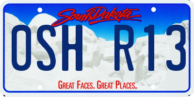 SD license plate 0SHR13