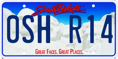 SD license plate 0SHR14