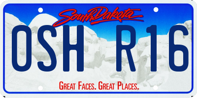 SD license plate 0SHR16