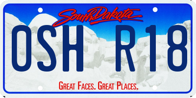 SD license plate 0SHR18