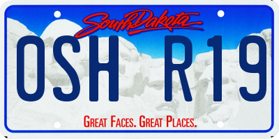 SD license plate 0SHR19