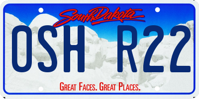 SD license plate 0SHR22