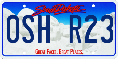 SD license plate 0SHR23