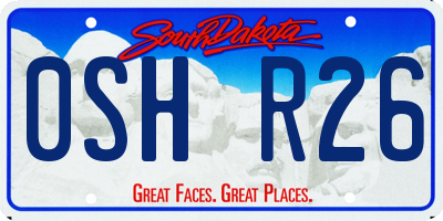 SD license plate 0SHR26