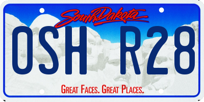 SD license plate 0SHR28