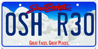 SD license plate 0SHR30