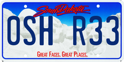 SD license plate 0SHR33