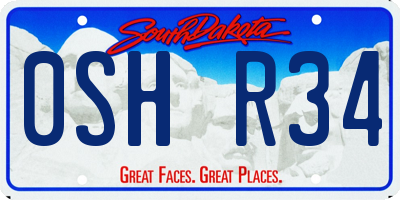 SD license plate 0SHR34