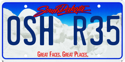 SD license plate 0SHR35