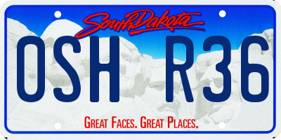 SD license plate 0SHR36