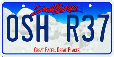 SD license plate 0SHR37