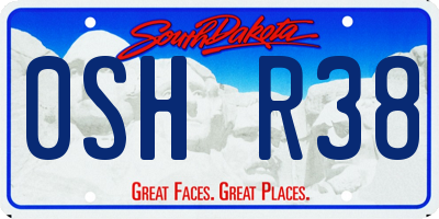 SD license plate 0SHR38