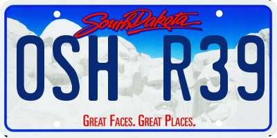 SD license plate 0SHR39