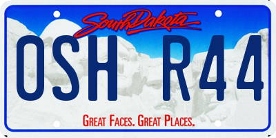 SD license plate 0SHR44